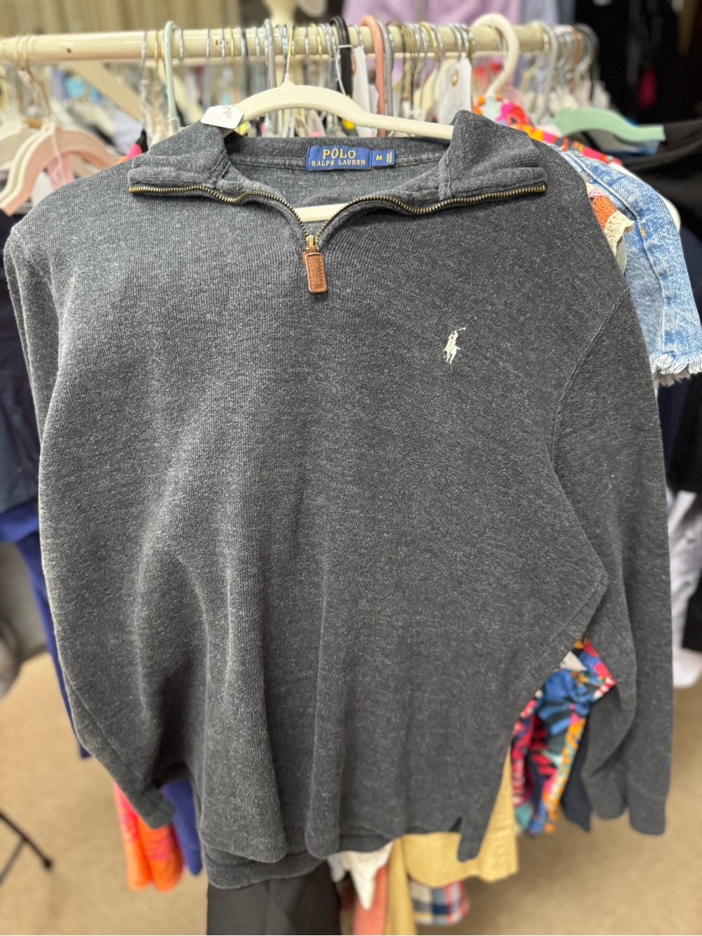Polo by Ralph Lauren Dark Charcoal Quarter-Zip Pullover